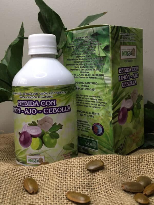 Bebida con limon ajo y cebolla